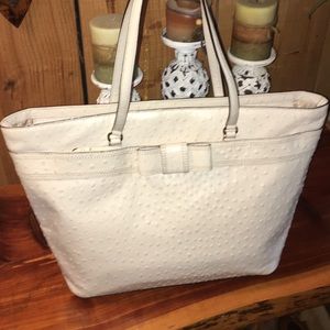 Kate Spade Bag Harmony Valencia Road Beige Leather Ostrich Print Embossed
